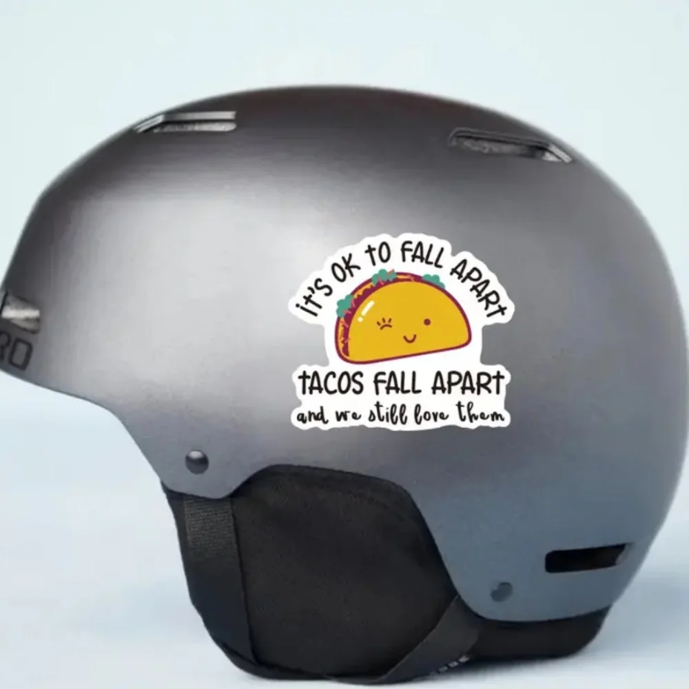 Inspirational Quotes Stickers, "Tacos Fall Apart" Vinyl Stickers‎ - NEW - Picture 2 of 4